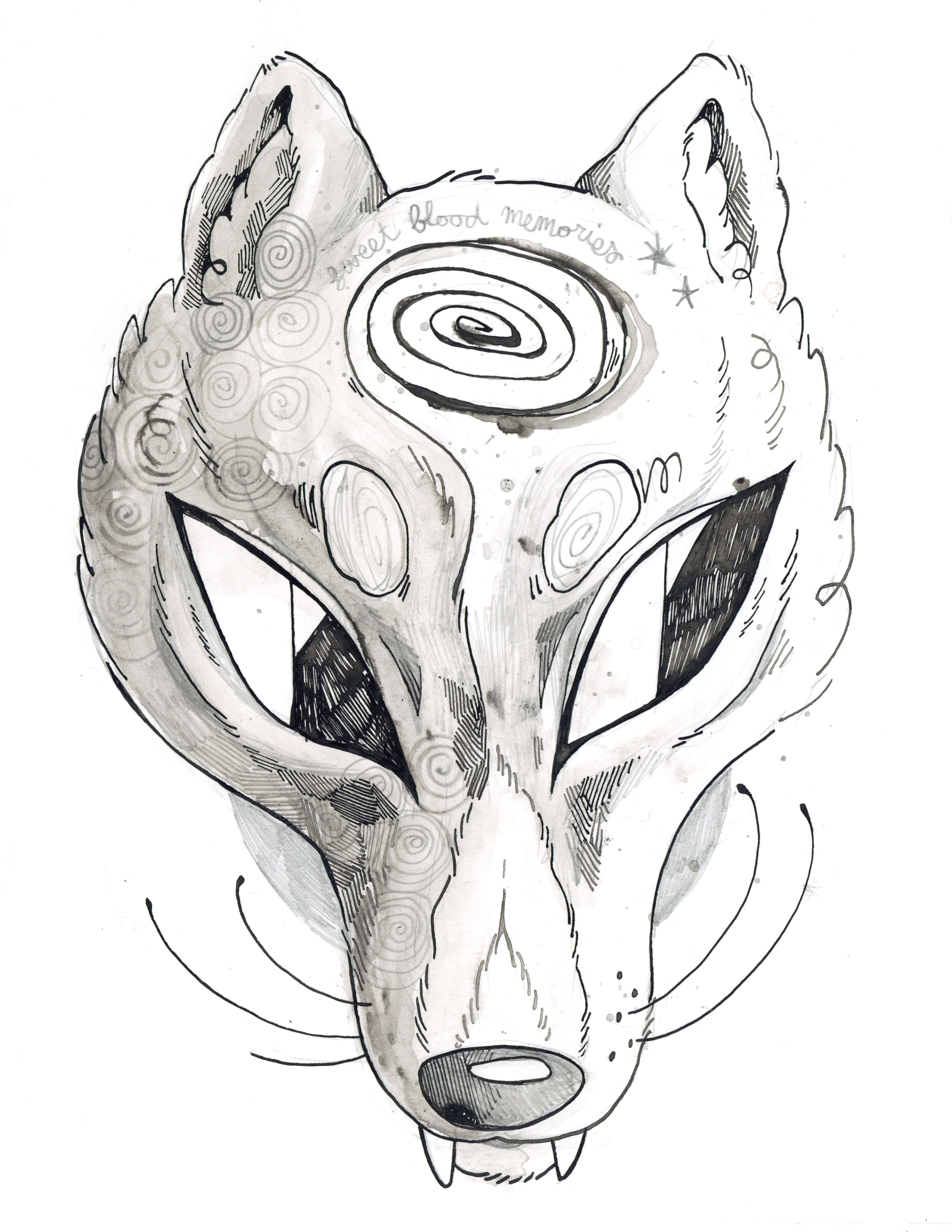 wolf head — editorial illustration by Maya Babeanu